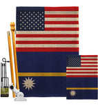 Nauru US Friendship - Nationality Flags of the World Vertical Impressions Decorative Flags HG140460 Made In USA