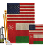 Oman US Friendship - Nationality Flags of the World Vertical Impressions Decorative Flags HG140474 Made In USA