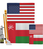 Oman US Friendship - Nationality Flags of the World Vertical Impressions Decorative Flags HG140474 Made In USA