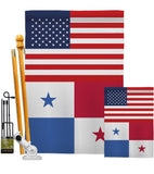Panama US Friendship - Nationality Flags of the World Vertical Impressions Decorative Flags HG140479 Made In USA