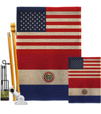 Paraguay US Friendship - Nationality Flags of the World Vertical Impressions Decorative Flags HG140482 Made In USA