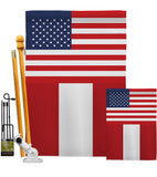 Peru US Friendship - Nationality Flags of the World Vertical Impressions Decorative Flags HG140483 Made In USA