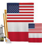 Poland US Friendship - Nationality Flags of the World Vertical Impressions Decorative Flags HG140486 Made In USA