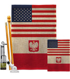 Poland w/Eagle US Friendship - Nationality Flags of the World Vertical Impressions Decorative Flags HG140487 Made In USA