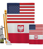 Poland w/Eagle US Friendship - Nationality Flags of the World Vertical Impressions Decorative Flags HG140487 Made In USA