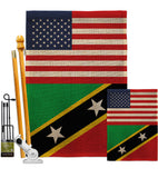 Saint Kitts & Nevis US Friendship - Nationality Flags of the World Vertical Impressions Decorative Flags HG140495 Made In USA