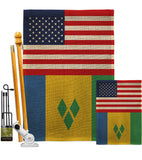 Saint Vincent US Friendship - Nationality Flags of the World Vertical Impressions Decorative Flags HG140497 Made In USA