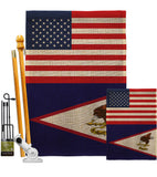 Samoa - American US Friendship - Nationality Flags of the World Vertical Impressions Decorative Flags HG140498 Made In USA