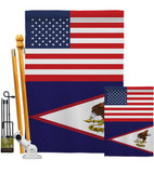 Samoa - American US Friendship - Nationality Flags of the World Vertical Impressions Decorative Flags HG140498 Made In USA