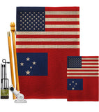 Samoa US Friendship - Nationality Flags of the World Vertical Impressions Decorative Flags HG140499 Made In USA