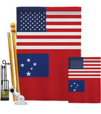 Samoa US Friendship - Nationality Flags of the World Vertical Impressions Decorative Flags HG140499 Made In USA