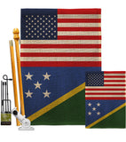 Solomon Islands US Friendship - Nationality Flags of the World Vertical Impressions Decorative Flags HG140649 Made In USA