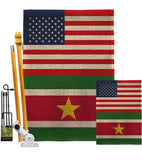 Suriname US Friendship - Nationality Flags of the World Vertical Impressions Decorative Flags HG140656 Made In USA