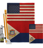 St. Martin US Friendship - Nationality Flags of the World Vertical Impressions Decorative Flags HG140657 Made In USA