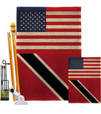 Trindad & Tobago US Friendship - Nationality Flags of the World Vertical Impressions Decorative Flags HG140669 Made In USA