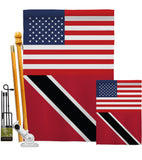 Trindad & Tobago US Friendship - Nationality Flags of the World Vertical Impressions Decorative Flags HG140669 Made In USA