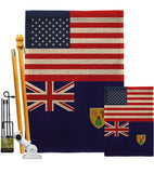 Turks & Caicos Island US Friendship - Nationality Flags of the World Vertical Impressions Decorative Flags HG140673 Made In USA