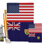 Turks & Caicos Island US Friendship - Nationality Flags of the World Vertical Impressions Decorative Flags HG140673 Made In USA