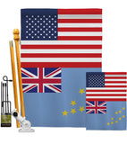 Tuvalu US Friendship - Nationality Flags of the World Vertical Impressions Decorative Flags HG140674 Made In USA