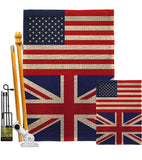 United Kingdom US Friendship - Nationality Flags of the World Vertical Impressions Decorative Flags HG140678 Made In USA