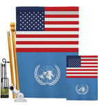 United Nations US Friendship - Nationality Flags of the World Vertical Impressions Decorative Flags HG140679 Made In USA