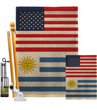 Uruguay US Friendship - Nationality Flags of the World Vertical Impressions Decorative Flags HG140680 Made In USA