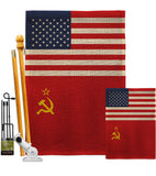 USSR US Friendship - Nationality Flags of the World Vertical Impressions Decorative Flags HG140681 Made In USA