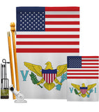 Virgin Islands US Friendship - Nationality Flags of the World Vertical Impressions Decorative Flags HG140690 Made In USA