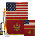 Montenegro US Friendship - Nationality Flags of the World Vertical Impressions Decorative Flags HG140697 Made In USA