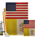 Vatican City US Friendship - Nationality Flags of the World Vertical Impressions Decorative Flags HG140883 Made In USA