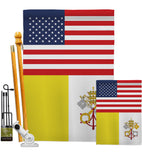 Vatican City US Friendship - Nationality Flags of the World Vertical Impressions Decorative Flags HG140883 Made In USA