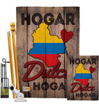 Country Colombia Hogar Dulce Hogar - Nationality Flags of the World Vertical Impressions Decorative Flags HG191164 Made In USA