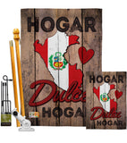 Country Peru Hogar Dulce Hogar - Nationality Flags of the World Vertical Impressions Decorative Flags HG191165 Made In USA