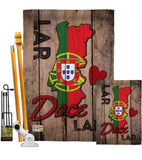 Country Porugal Lar Doce Lar - Nationality Flags of the World Vertical Impressions Decorative Flags HG192028 Made In USA