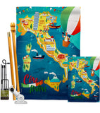 Italiano Fun - Nationality Flags of the World Vertical Impressions Decorative Flags HG192519 Made In USA