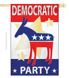 Democratic Party - Nationality Flags of the World Vertical Applique Decorative Flags HG108024