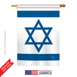 Israel - Nationality Flags of the World Vertical Impressions Decorative Flags HG108080 Printed In USA
