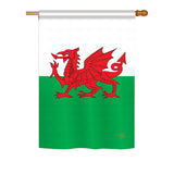 Wales - Nationality Flags of the World Vertical Impressions Decorative Flags HG108084 Printed In USA