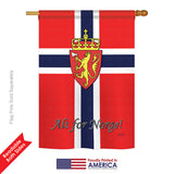 Norway - Nationality Flags of the World Vertical Impressions Decorative Flags HG108092 Printed In USA