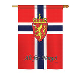 Norway - Nationality Flags of the World Vertical Impressions Decorative Flags HG108092 Printed In USA