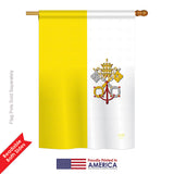 Vatican City - Nationality Flags of the World Vertical Impressions Decorative Flags HG108106 Printed In USA