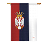 Serbia - Nationality Flags of the World Vertical Impressions Decorative Flags HG108107 Printed In USA