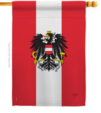 Austria - Nationality Flags of the World Vertical Impressions Decorative Flags HG108119 Made In USA