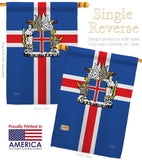 Iceland - Nationality Flags of the World Vertical Impressions Decorative Flags HG108170 Made In USA