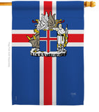 Iceland - Nationality Flags of the World Vertical Impressions Decorative Flags HG108170 Made In USA