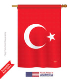 Turkey - Nationality Flags of the World Vertical Impressions Decorative Flags HG108194 Printed In USA