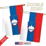Slovenia - Nationality Flags of the World Vertical Impressions Decorative Flags HG108196 Printed In USA