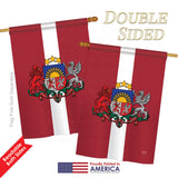 Latvia - Nationality Flags of the World Vertical Impressions Decorative Flags HG108201 Printed In USA