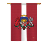 Latvia - Nationality Flags of the World Vertical Impressions Decorative Flags HG108201 Printed In USA