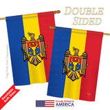 Moldova - Nationality Flags of the World Vertical Impressions Decorative Flags HG108213 Printed In USA